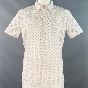 JOHN VARVATOS * U.S.A. Size XL White Black Red Graphic Short Sleeve Shirt